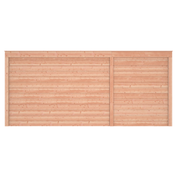 Tuinhuis met overkapping Douglas hout Zweeds rabat onbehandeld 545 x 255 cm
