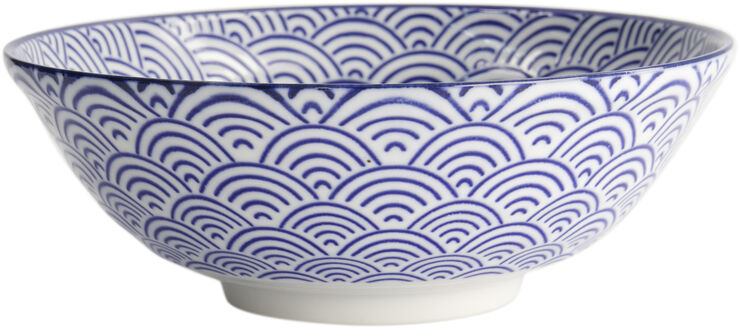 Tokyo Design Studio Nippon Blue Soba Bowl 21x7. 8cm 1. 1l Wave Blue/white