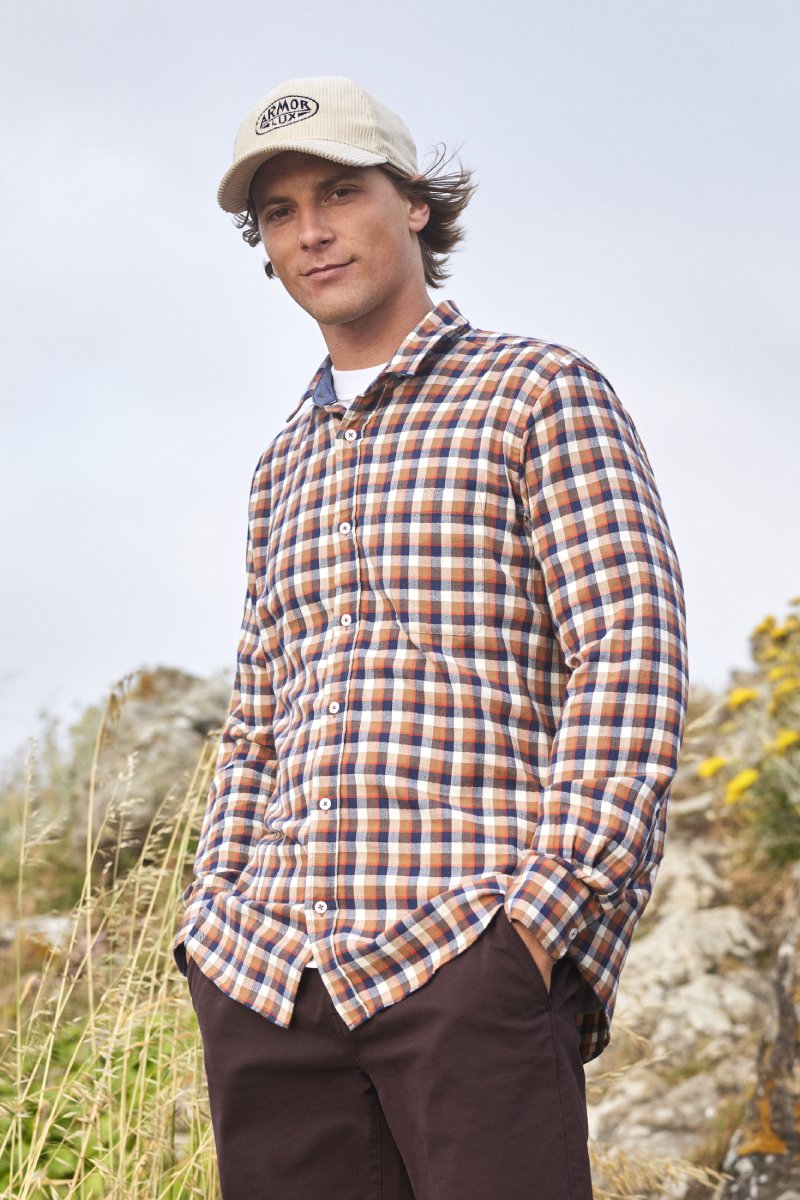 Chemise à carreaux confort - coton