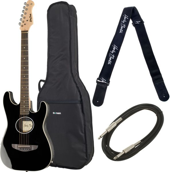 Harley Benton ST-Acoustic Black Bundle