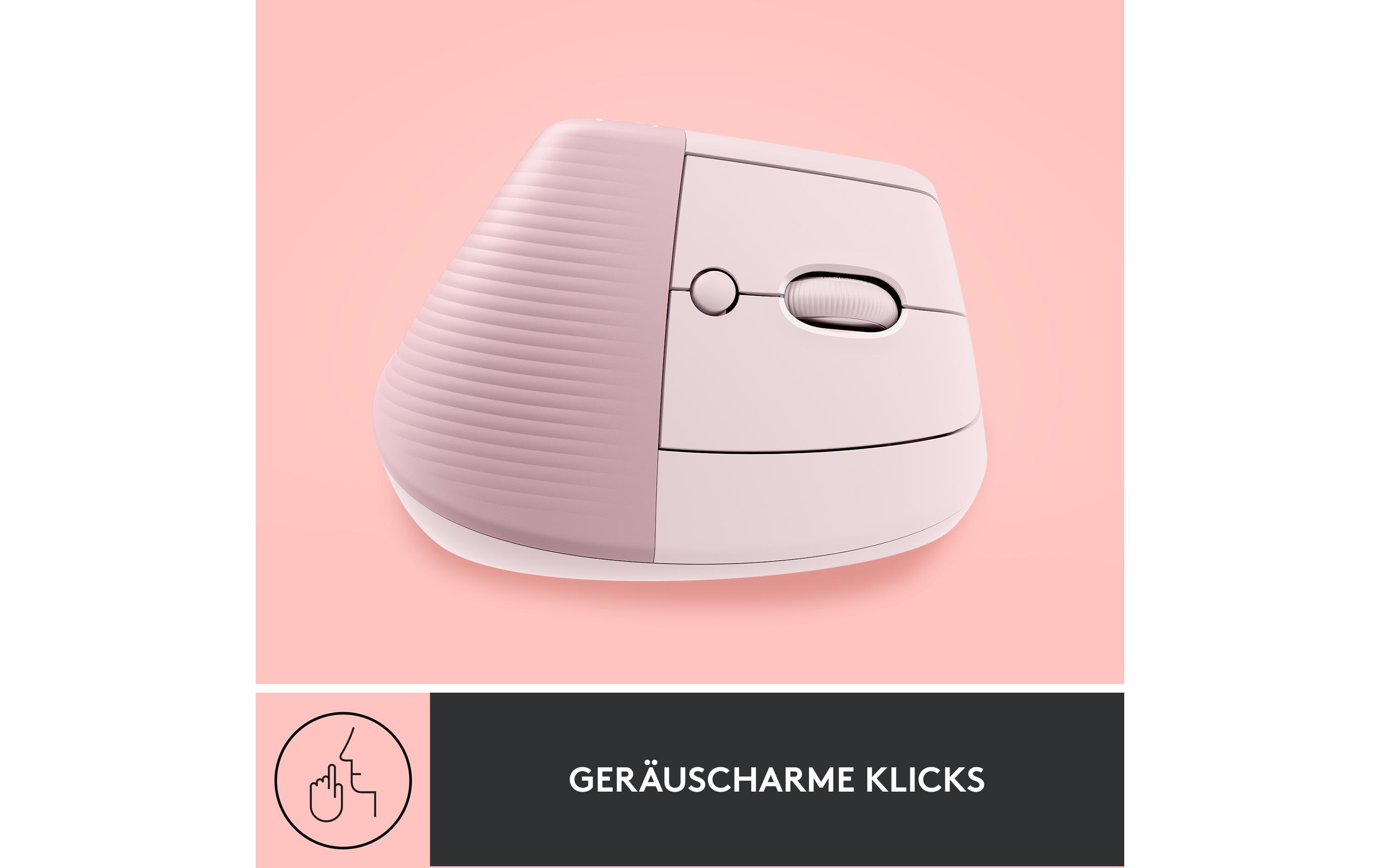 Ergonomische Maus Lift RoseKomfortable ergonomische Maus mit vertikalem Design für kleine bis mittelgrosse Hände