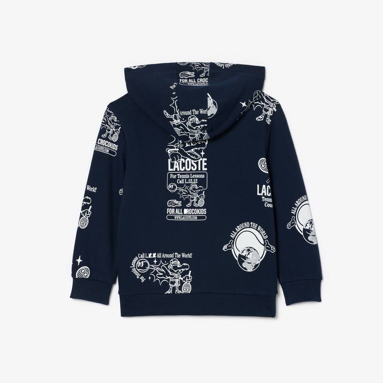 Sweatshirt à capuche Jogger imprimé graphique Pullovers & Sweatshirts - Bleu - Lacoste - Enfant