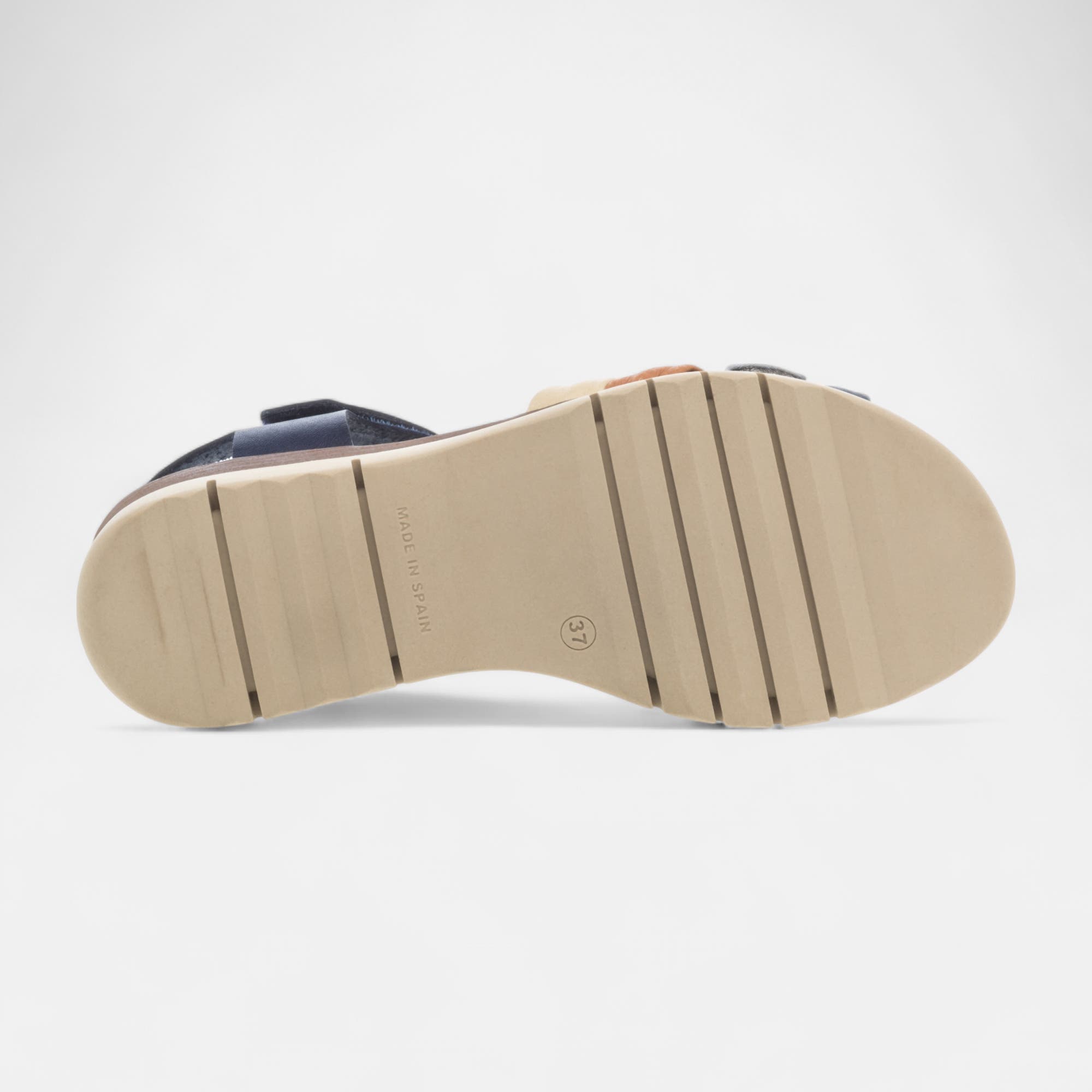 Sandales à talon compensé Femme en cuir bleu