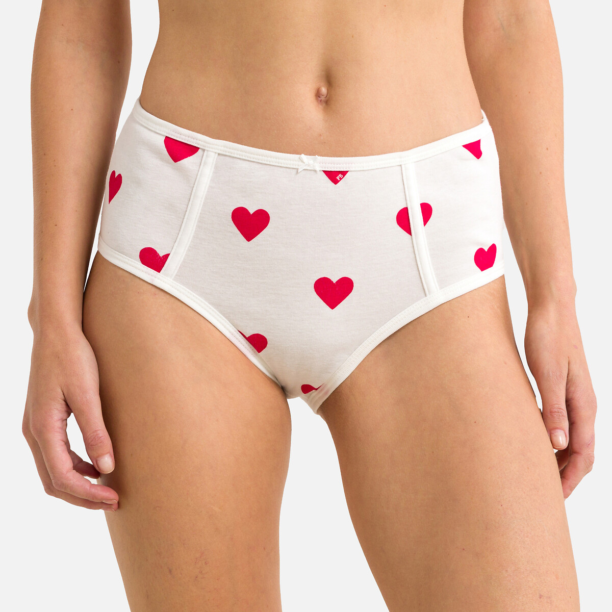 PETIT BATEAU<br>Conjunto de 2 calcinhas de algodão de cintura alta