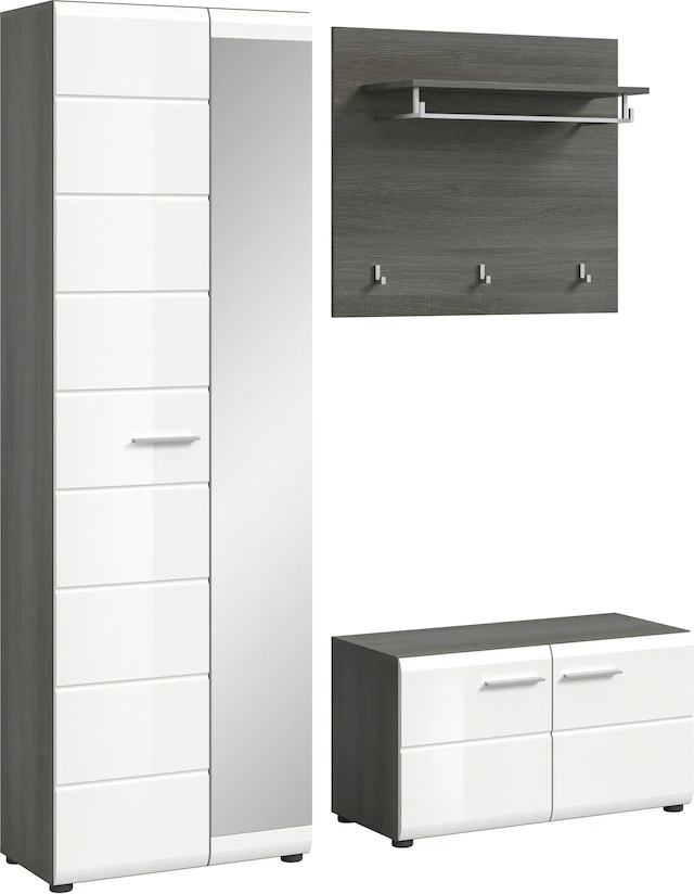 INOSIGN Garderoben-Set »Rumba, 3-teilig, Breite 155 cm, Hochglanz Front, bestehend aus:« 3 Stk. tlg.