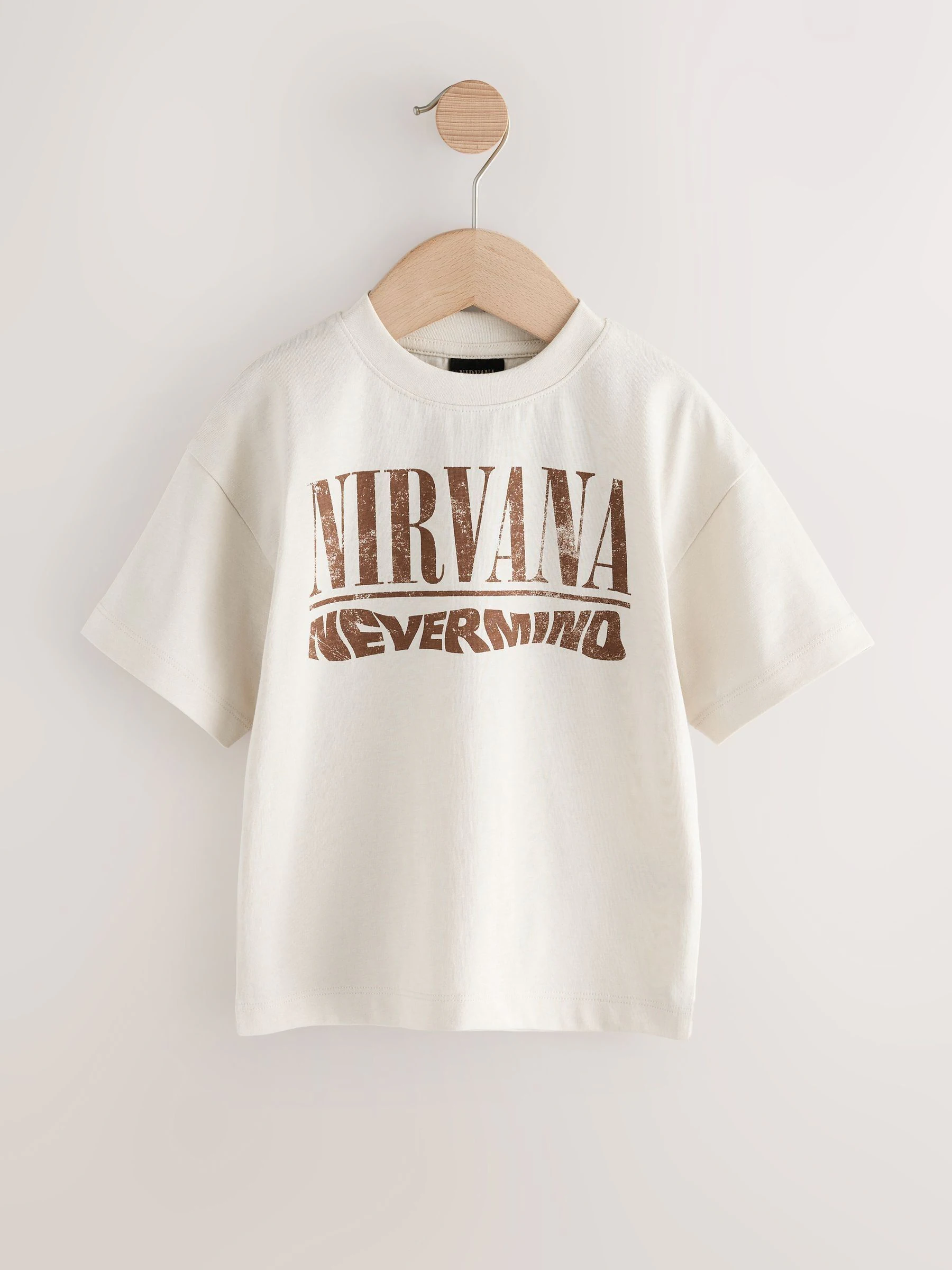 Crème Nirvana - T-shirt met korte mouwen en bandprint (3mnd -8jr)