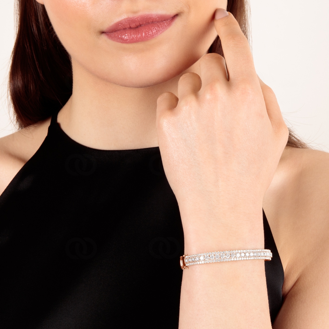 5.00 Karat Diamantarmreif 750/18 K Roségold