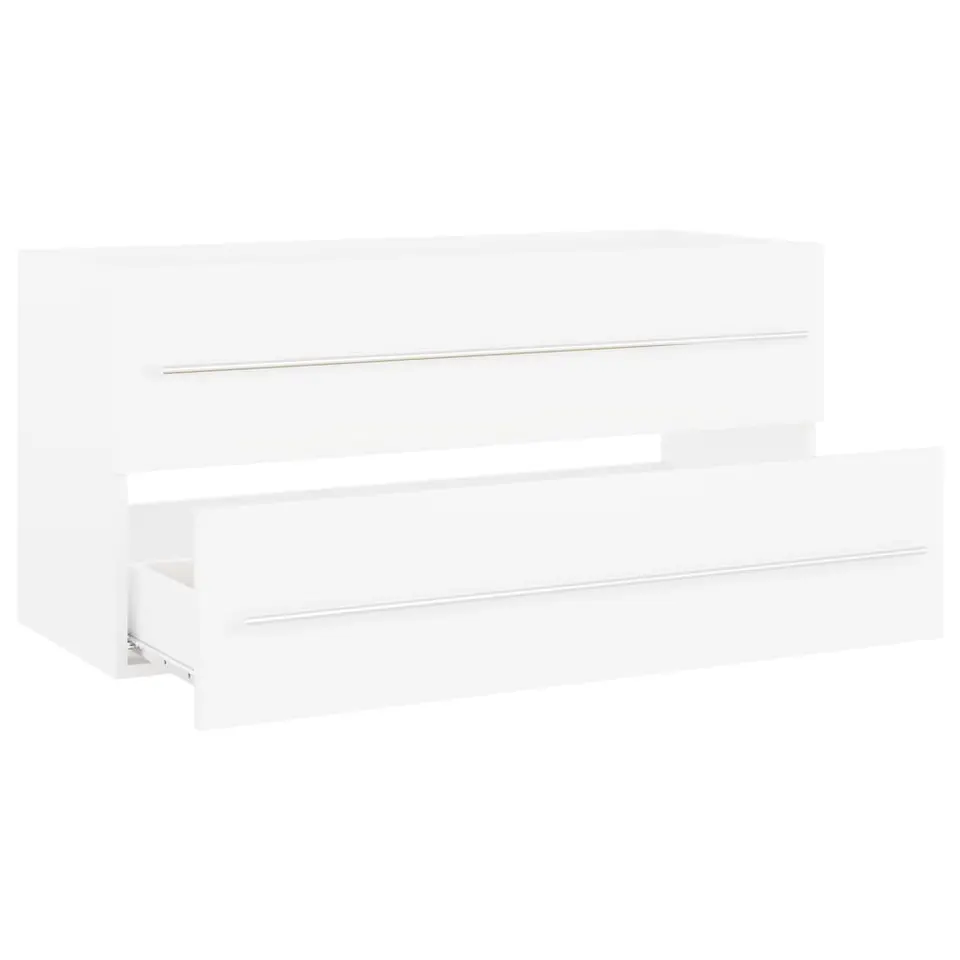 vidaXL - Wastafelkast - Wit - Bewerkt hout - 100 x 38.5 x 48 cm