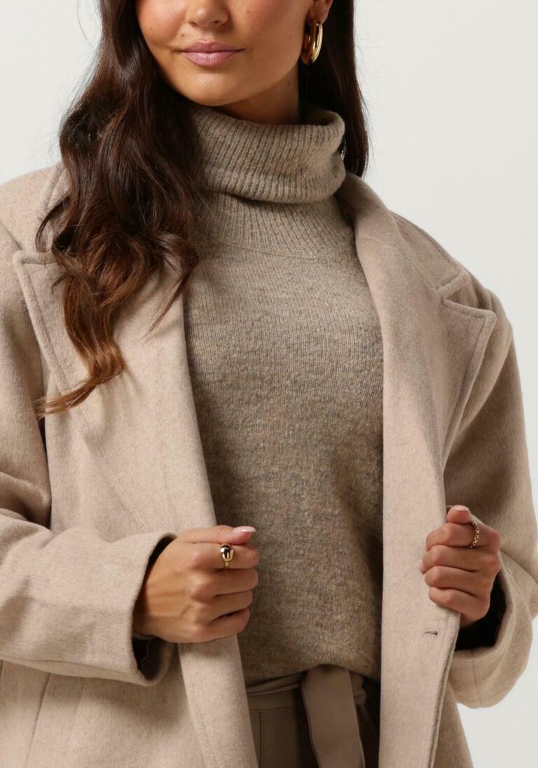 NEO NOIR beige neo noir mantel williams wool coat