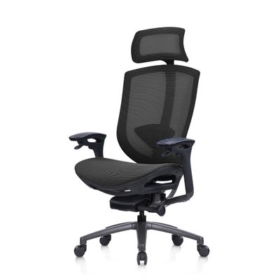 Fauteuil de bureau ASTON - accoudoirs réglables - appui-tête - noir