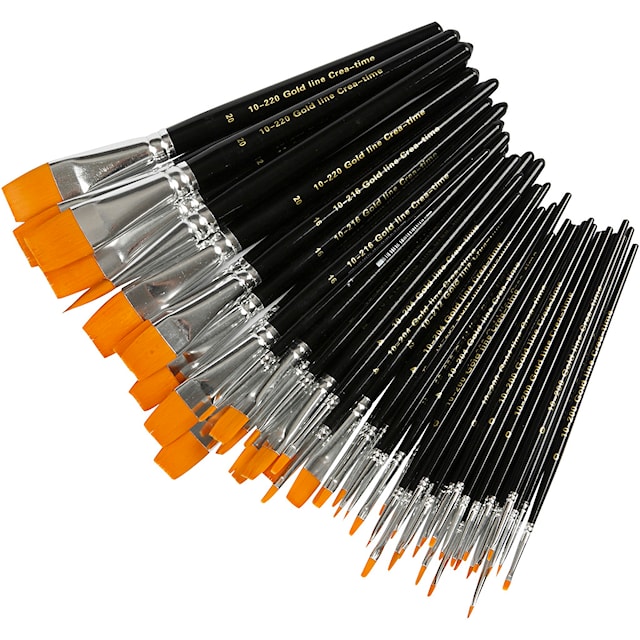 Gold Line pensler, nr. 0+2+4+8+12+16+20, L: 17-21 cm, B: 2-22 mm, flat, 30 stk./ 1 pk.