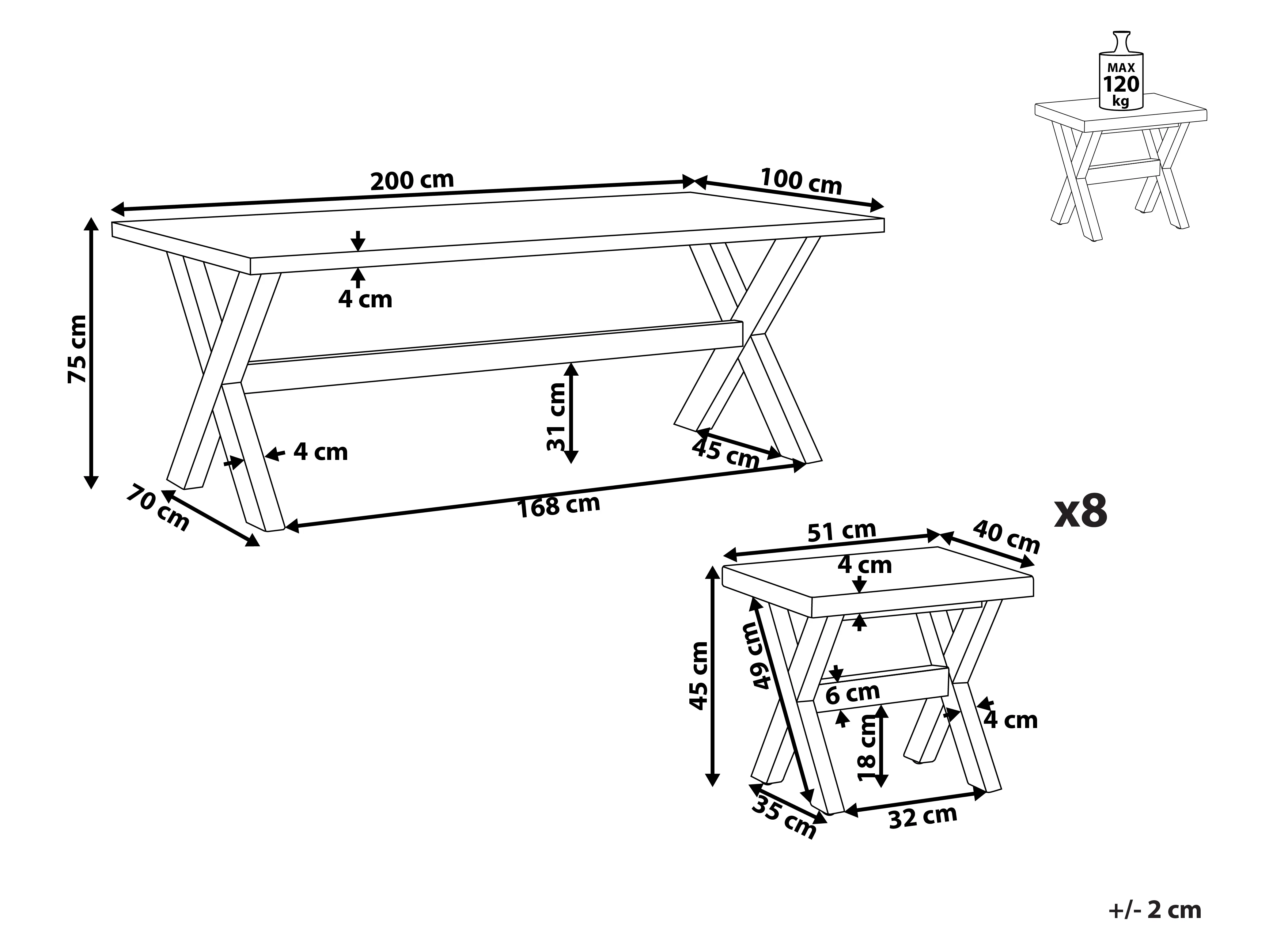 Tuinset met krukken 8-zits OLBIA Beton Wit