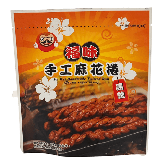 Fu Wei Handgemaakte Gedraaide Rol Bruine Suiker Smaak 75g