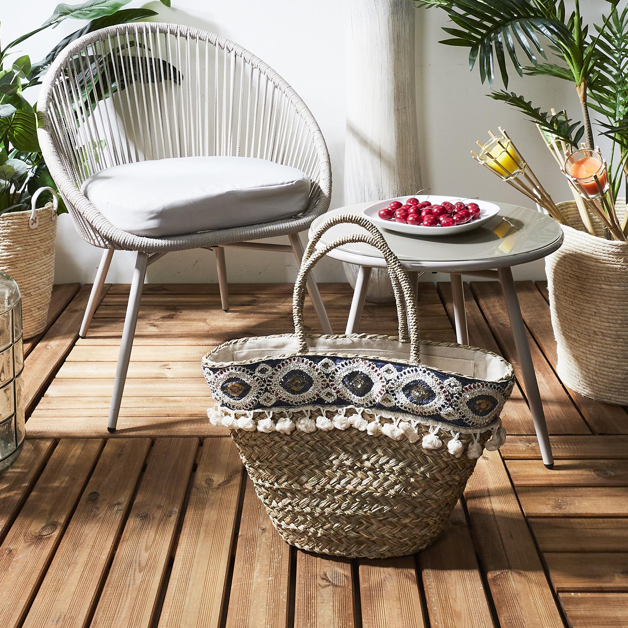 SAC DE PLAGE EN PAILLE 49X30CM