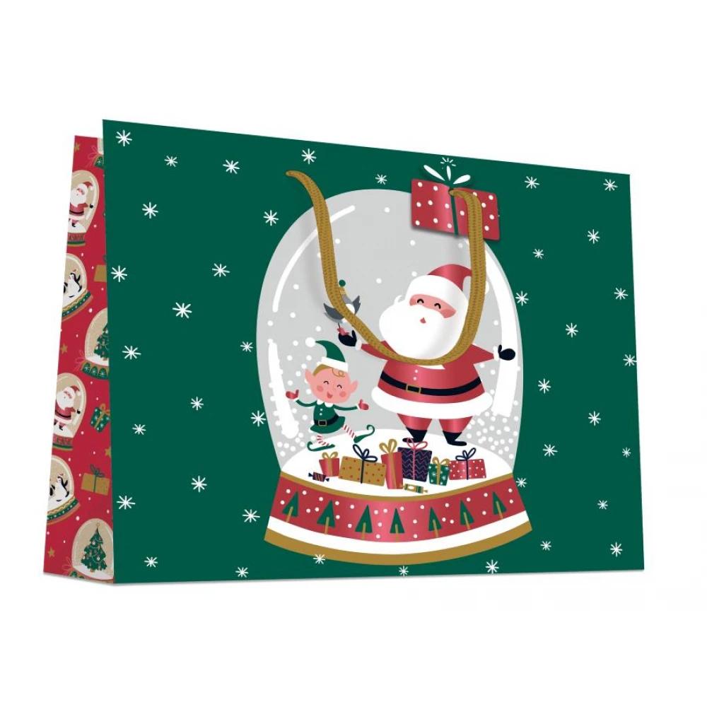 SAC CADEAU PERE NOEL ROUGE VERT 55X44CM