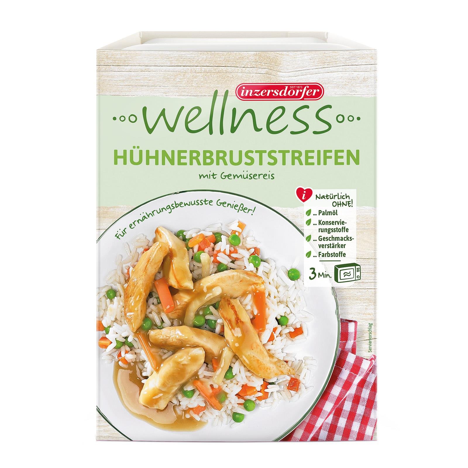 Inzersdorfer Wellness Hühnerbruststreifen mit Gemüsereis