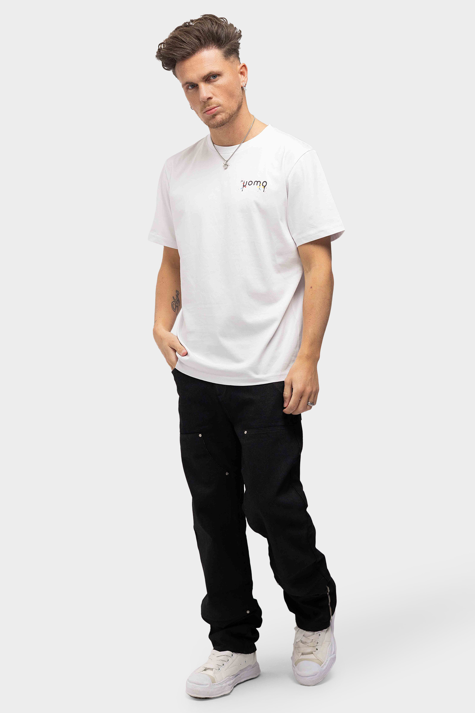 24 Uomo Paint T-shirt Wit