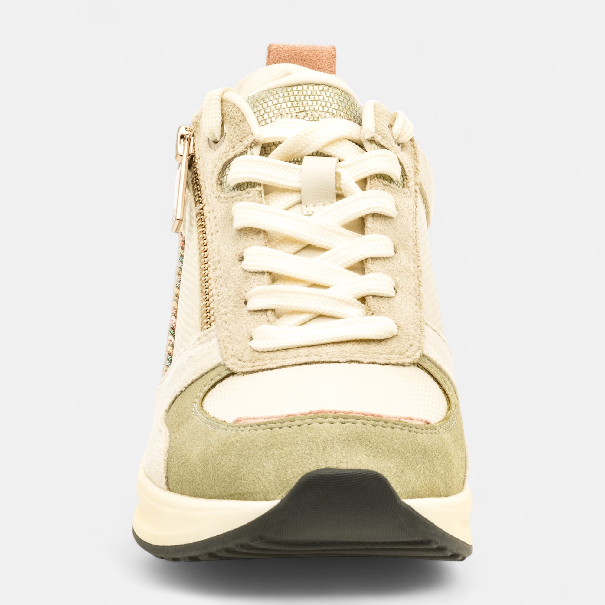 Baskets basses à talon compensé Femme vert clair