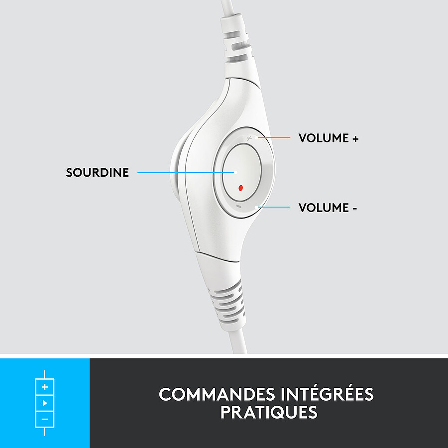Logitech USB Headset H390 - Blanc cassé