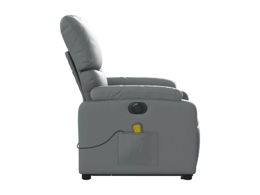 Fauteuil inclinable massant électrique gris similicuir