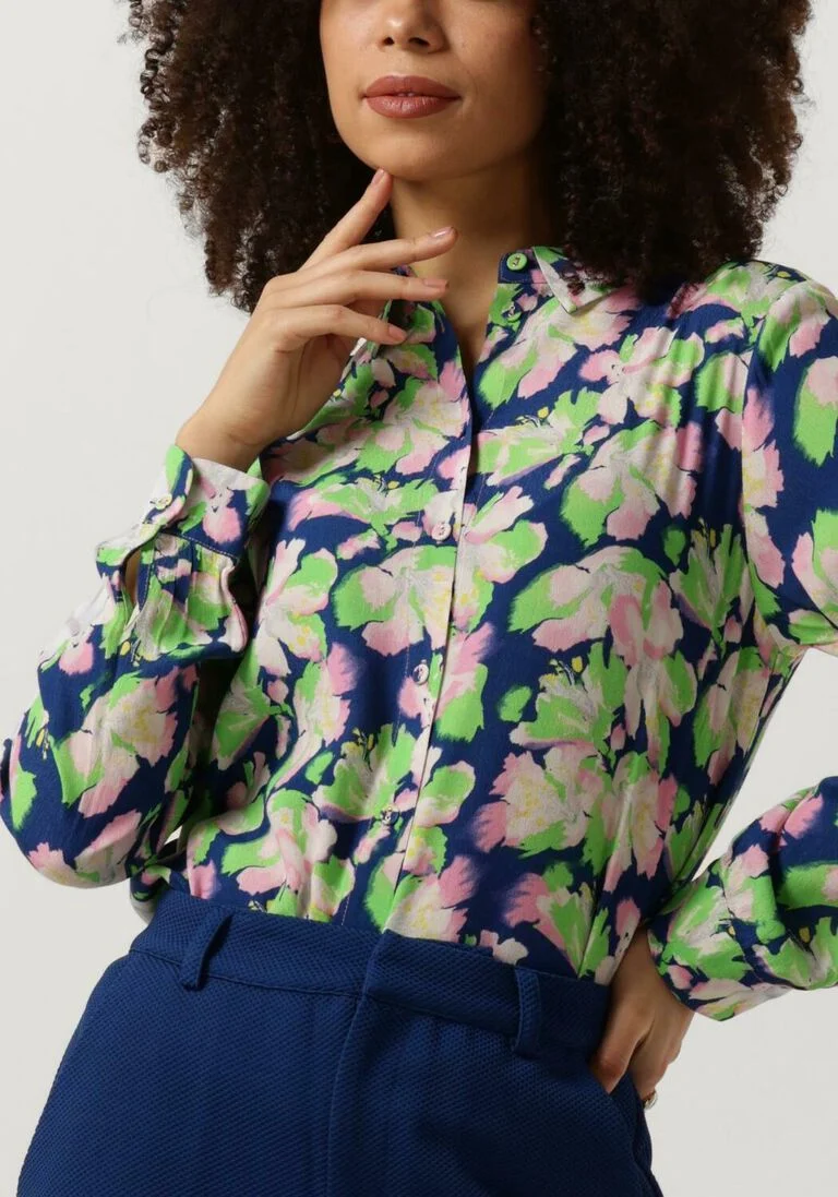 POM AMSTERDAM roest pom amsterdam blouse mila lilies blue blouse