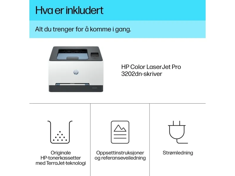 HP Color LaserJet Pro 3202dn - Printer - farve - Duplex - laser - A4/Legal - 600 x 600 dpi - op til 25 spm (mono) / op til 25 spm (farve) - kapacitet: 251 ark - Gigabit LAN, USB 2.0