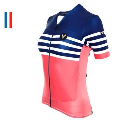 Maillot Manches Courtes Femme LeBram Tourmalet Saumon Coupe Ajustée