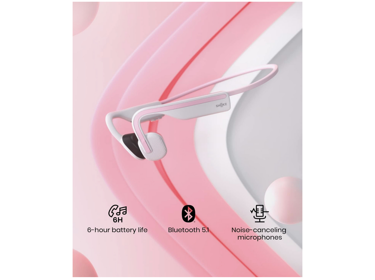 AUSCULTADORES DE CONDUÇÃO ÓSSEA SHOKZ OPENMOVE S661PK ROSA