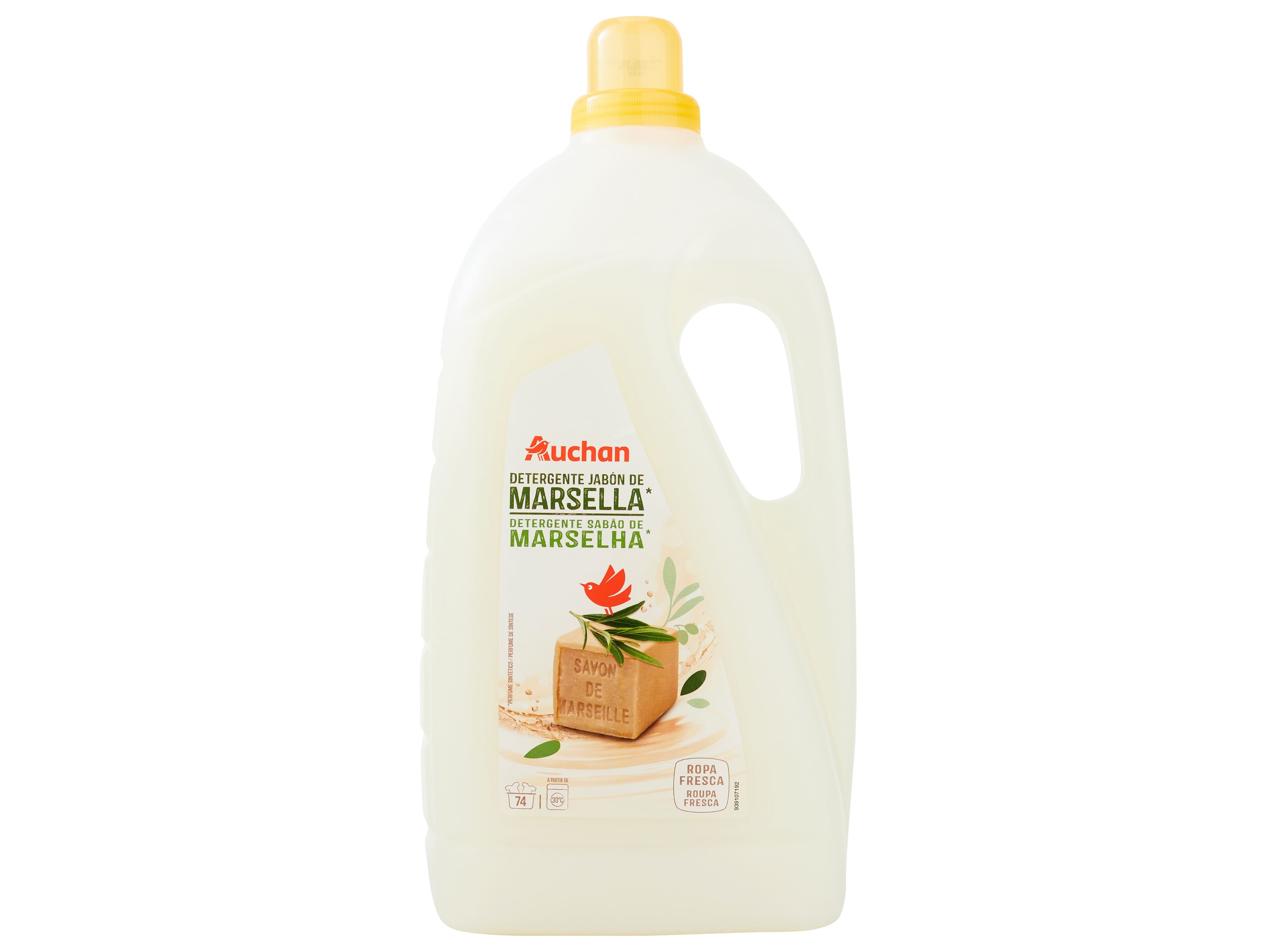 DETERGENTE ROUPA MÁQUINA LÍQUIDO AUCHAN SABÃO MARSELHA 74 DOSES