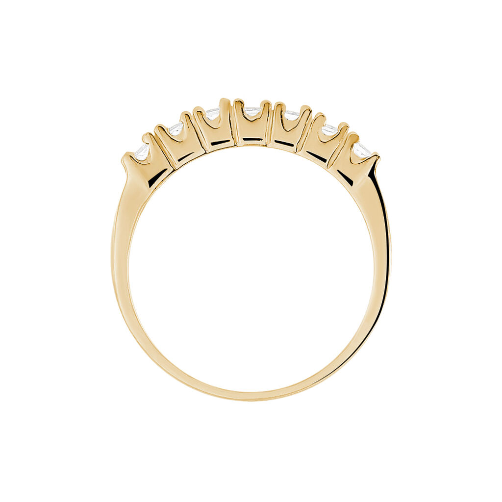 Bague Isee Plaqué Or Jaune Oxyde De Zirconium