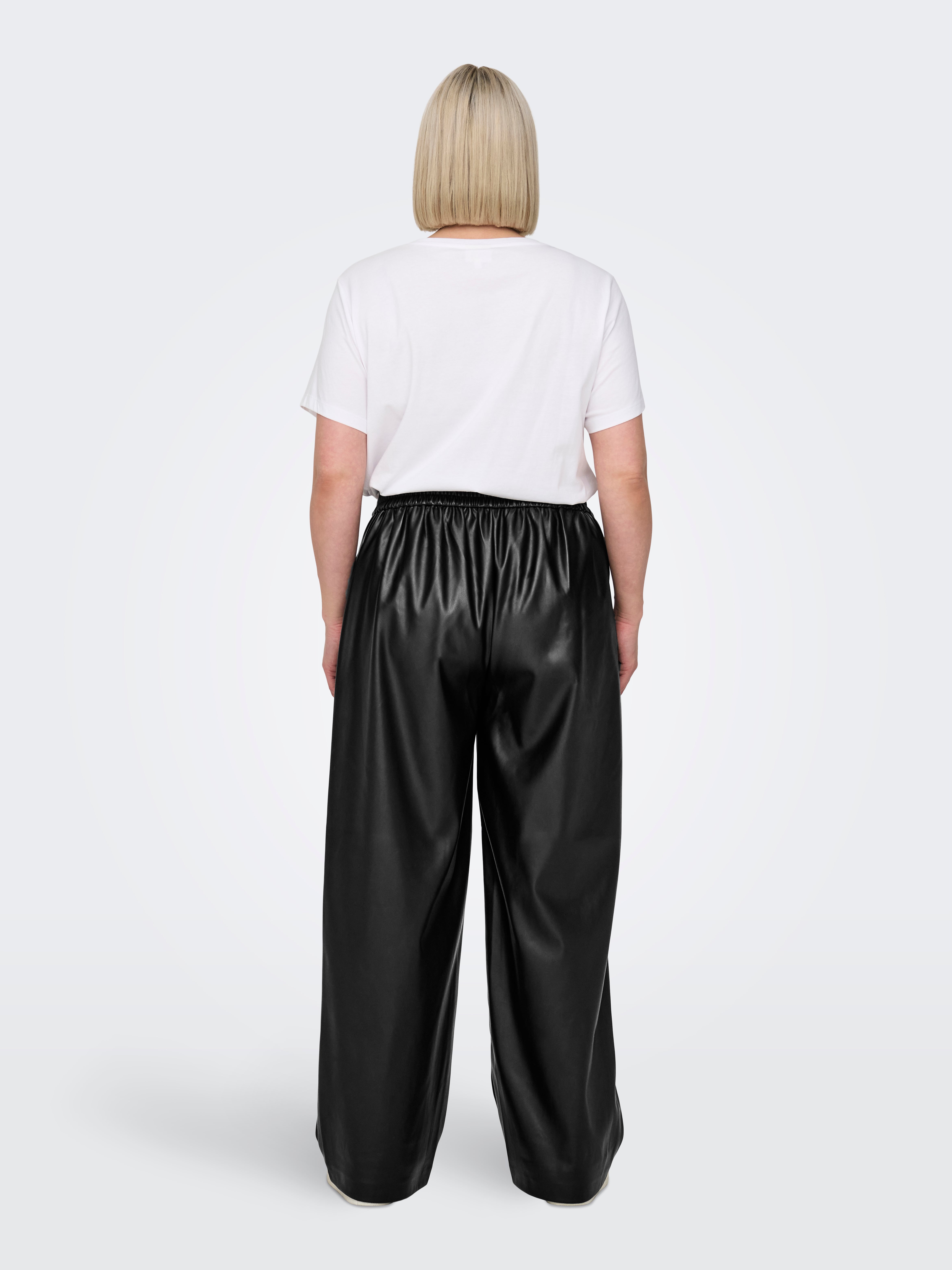 CARBINA Weiter Beinschnitt Hose Black