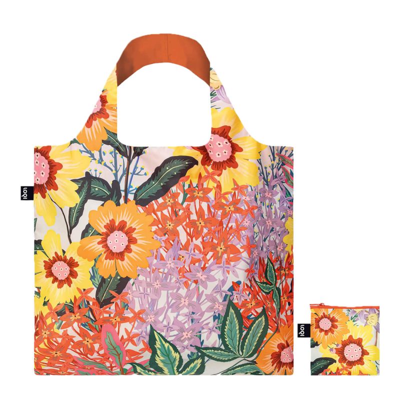 Sac shopping pliable avec pochette zip 50cm Pomme Chan Thaï Floral Bag