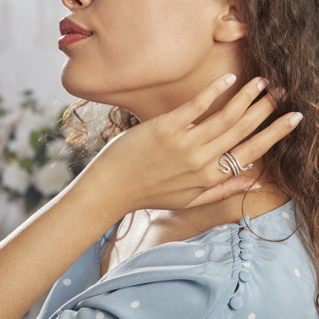 Bague Wesley Argent Blanc Oxydes De Zirconium
