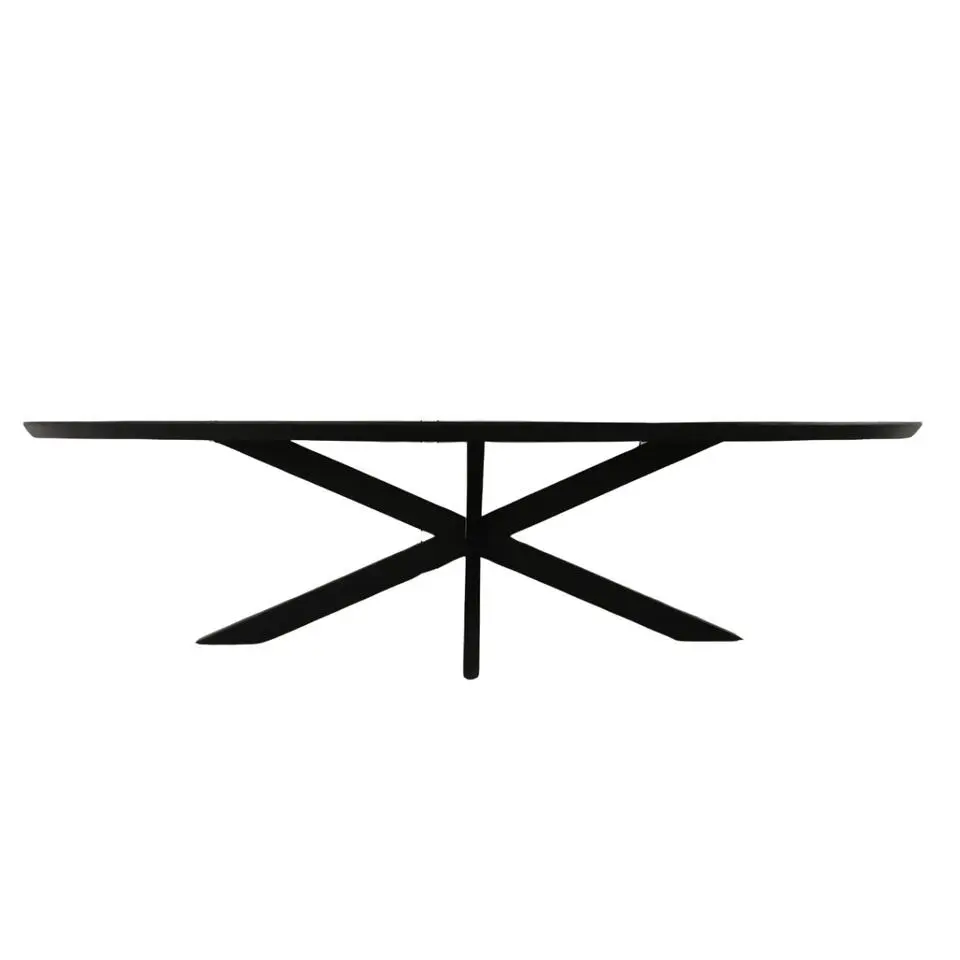 Eettafel Zwart Hout/Metaal - 300x120x76cm - Brandy