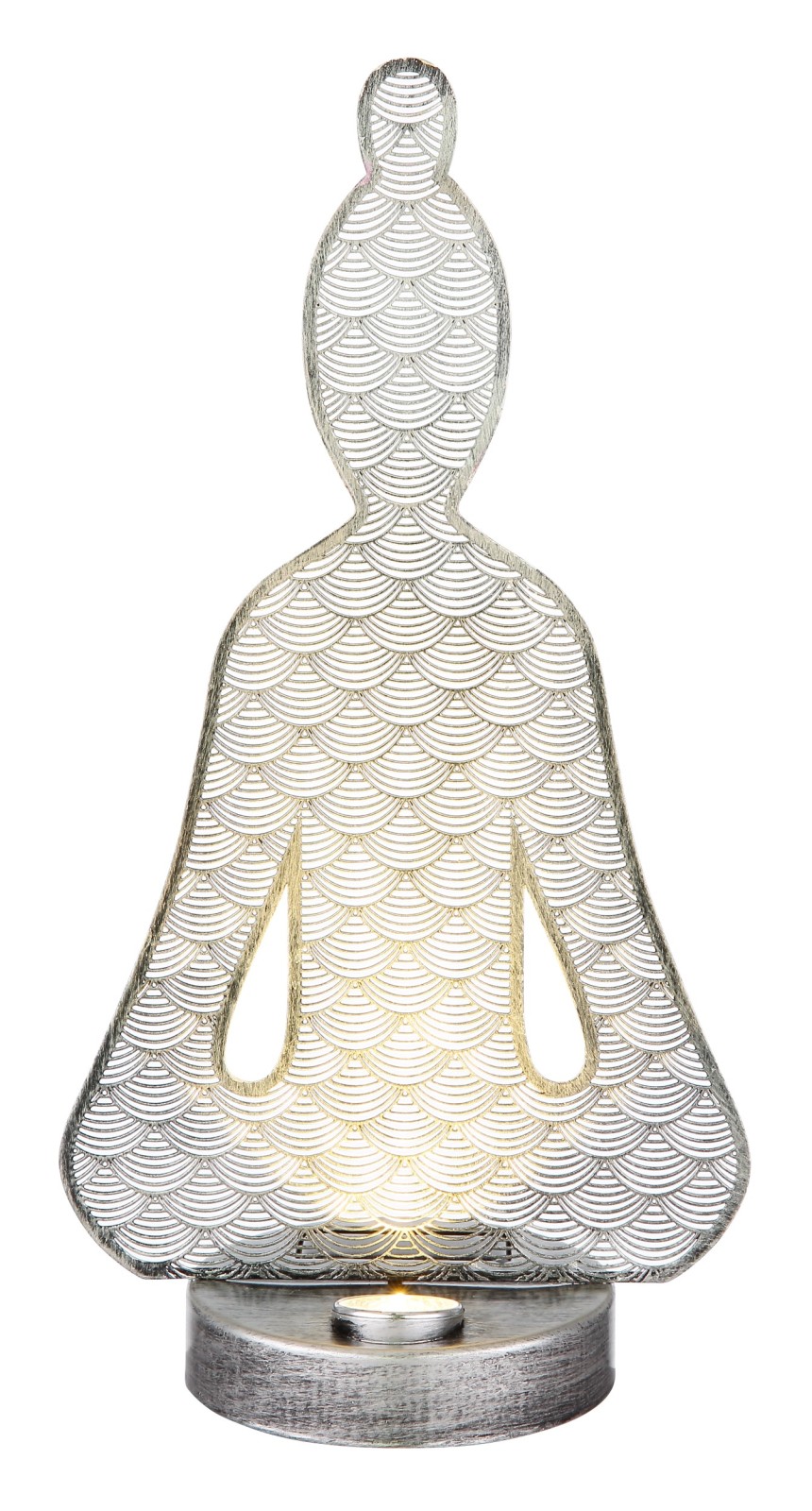 LED-Solarleuchte - silber-antik - 36 cm