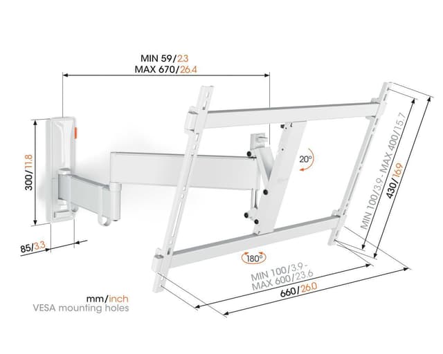 Vogels COMFORT Full Motion+ TV-vægmontering TVM3645 (hvid)