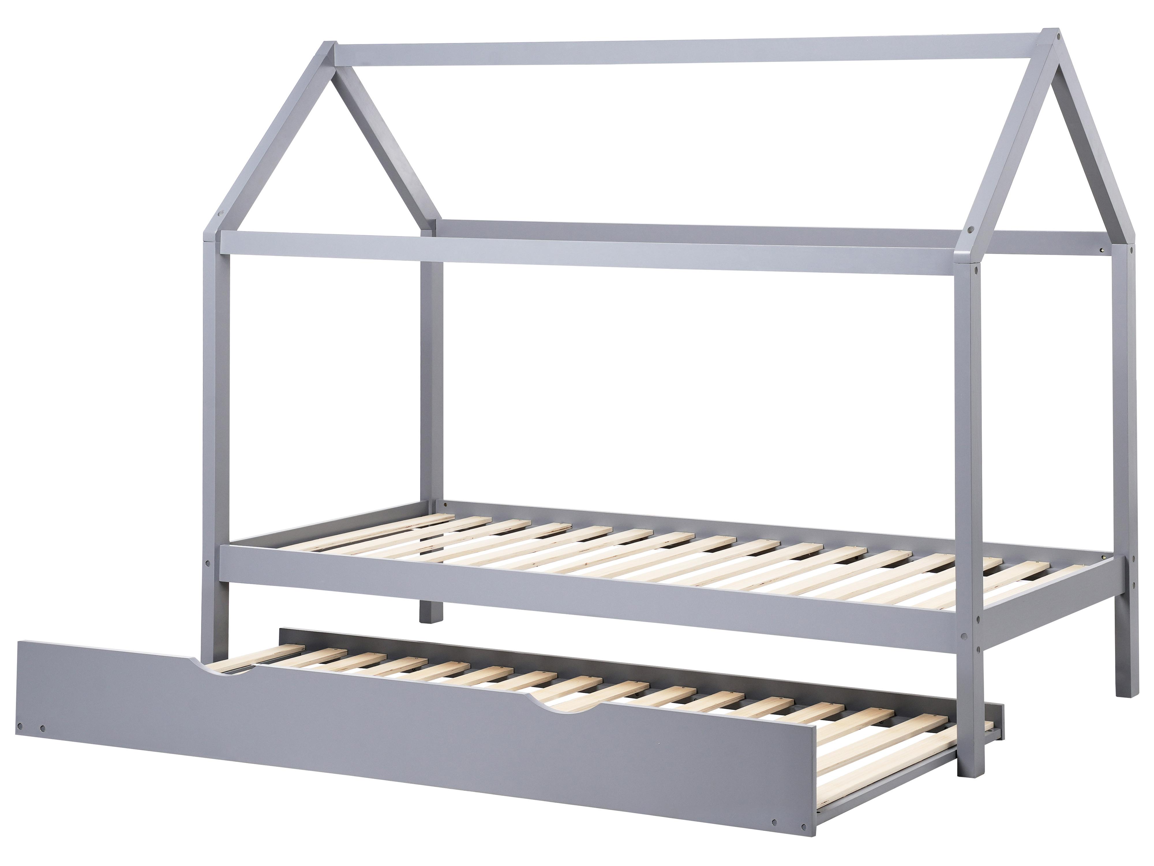 Kinderonderschuifbed Dennenhout CRILLON 90 x 200 cm Grijs
