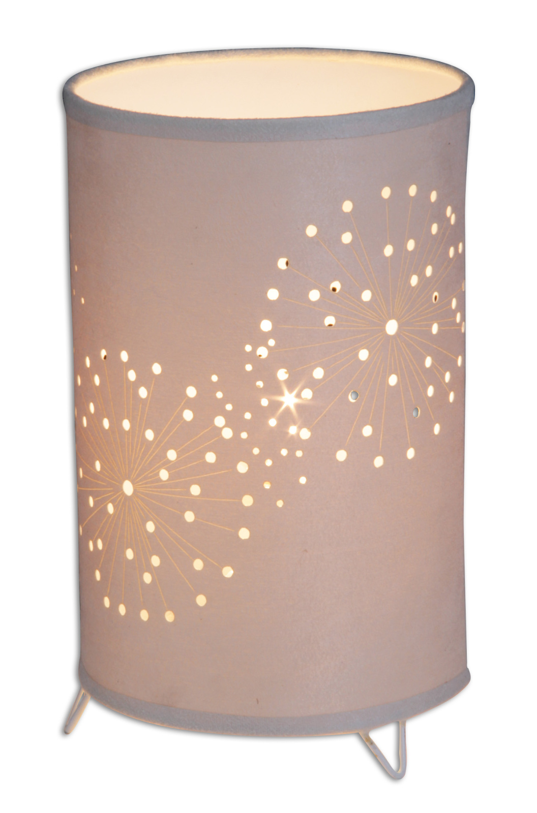 Stoff-Tischleuchte DANDELION - creme - 25 cm hoch
