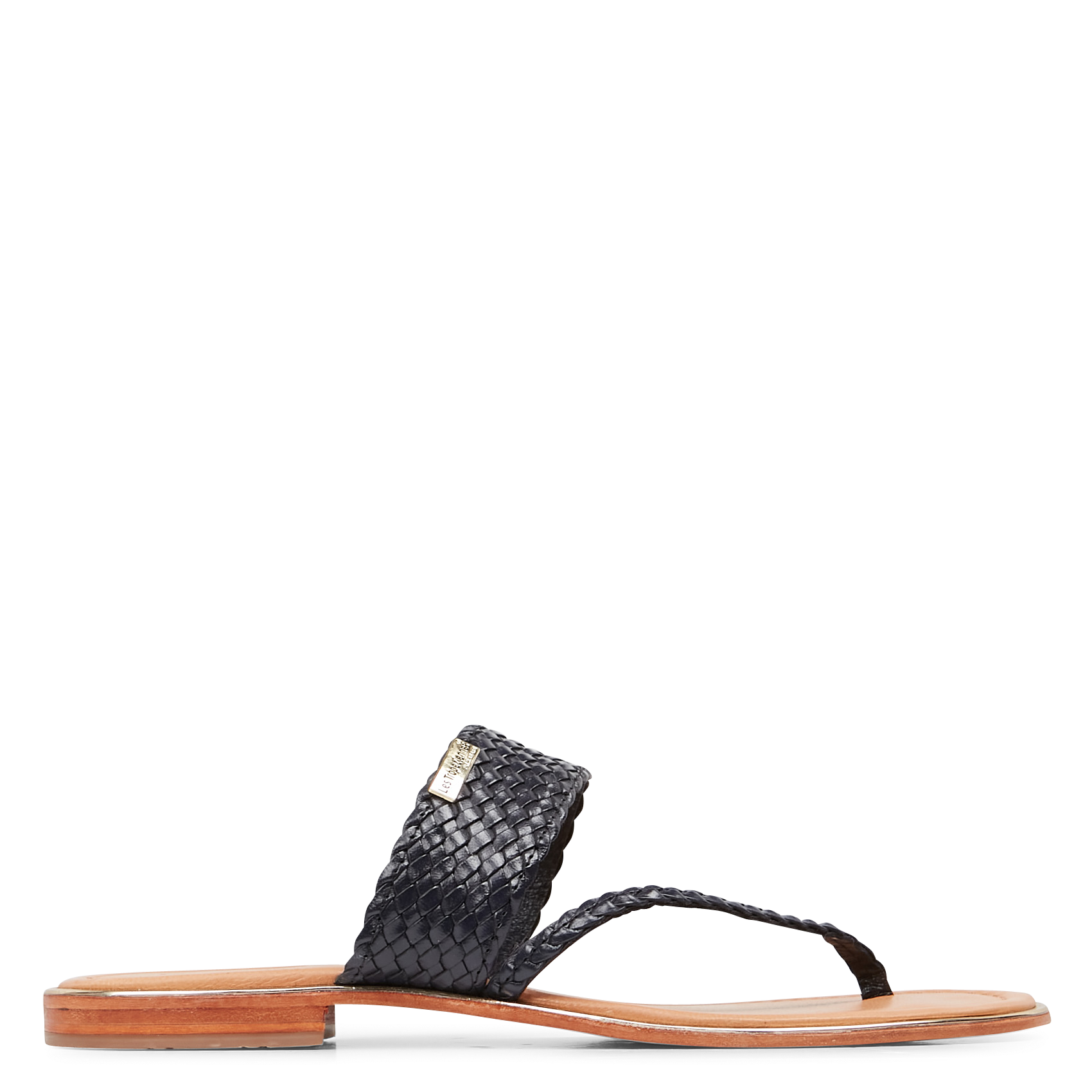 HONIT - Mules plates en cuir| Bleu