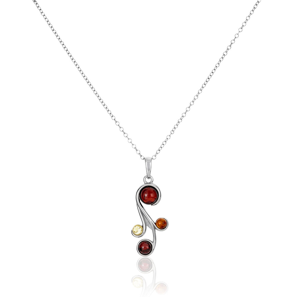 Collier Rislane Argent Blanc Ambre