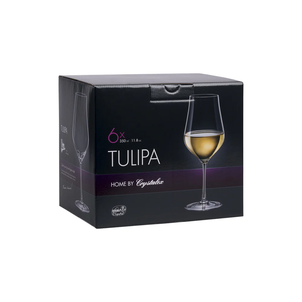 Boîte de 6 verres à pied Tulipa 35 cl en cristallin Table passion
