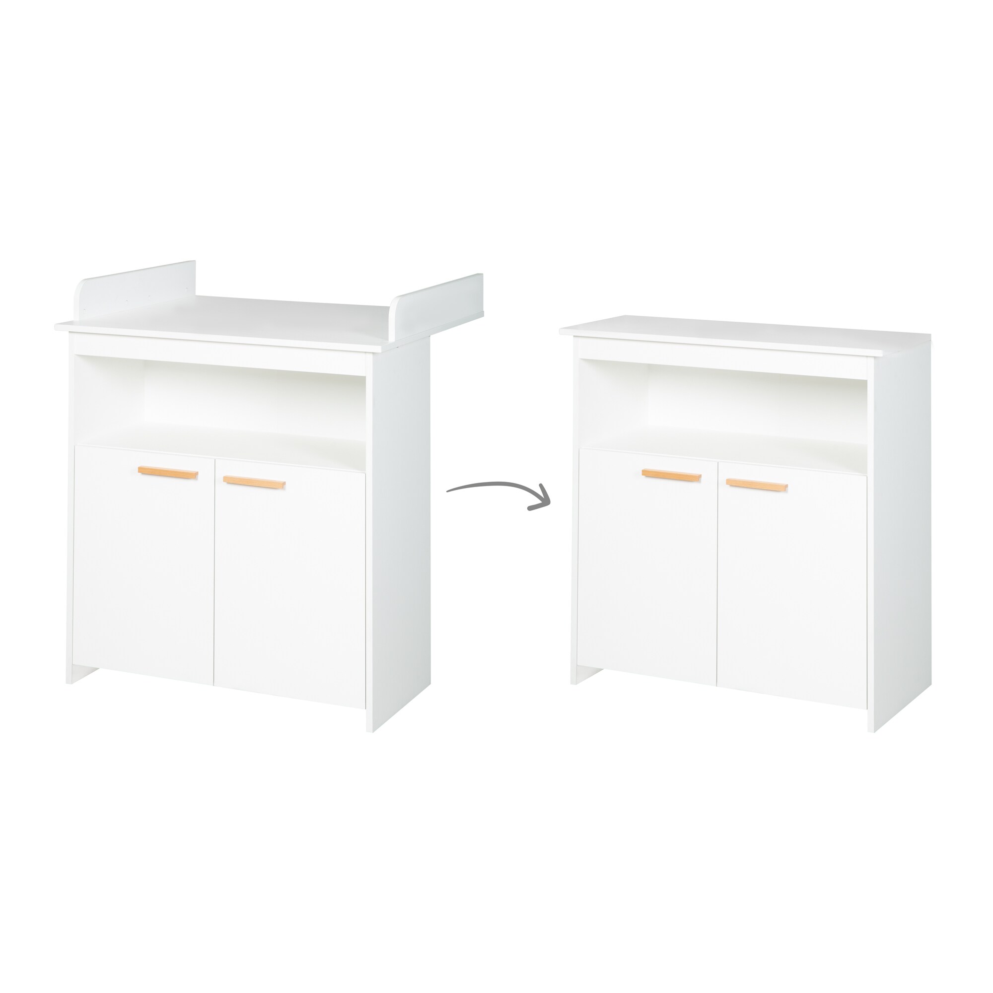 Zimmerset 'Anton' inkl. Kinderbett 70x140, Wickelkommode 2-türig, Kleiderschrank 2,5-türig