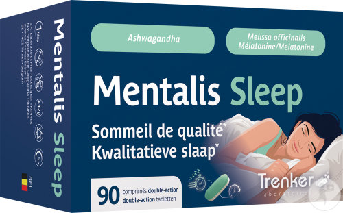 Trenker Mentalis Sleep Complément Alimentaire Sommeil De Qualité 90 Comprimés Double-Action