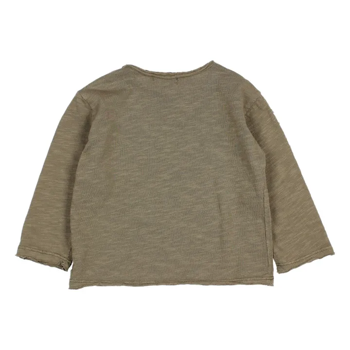 Búho T-Shirt Coton Bio Flammé Faon | Vert kaki