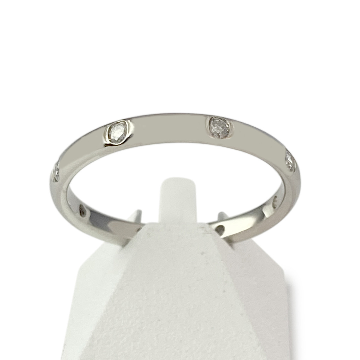 Bague d'occasion or 750 blanc diamants