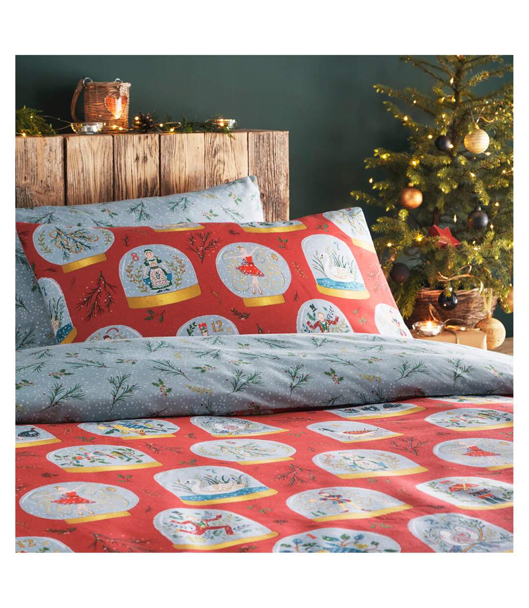 Furn - Parure de lit TWELVE DAYS OF CHRISTMAS (Rouge) - UTRV1837