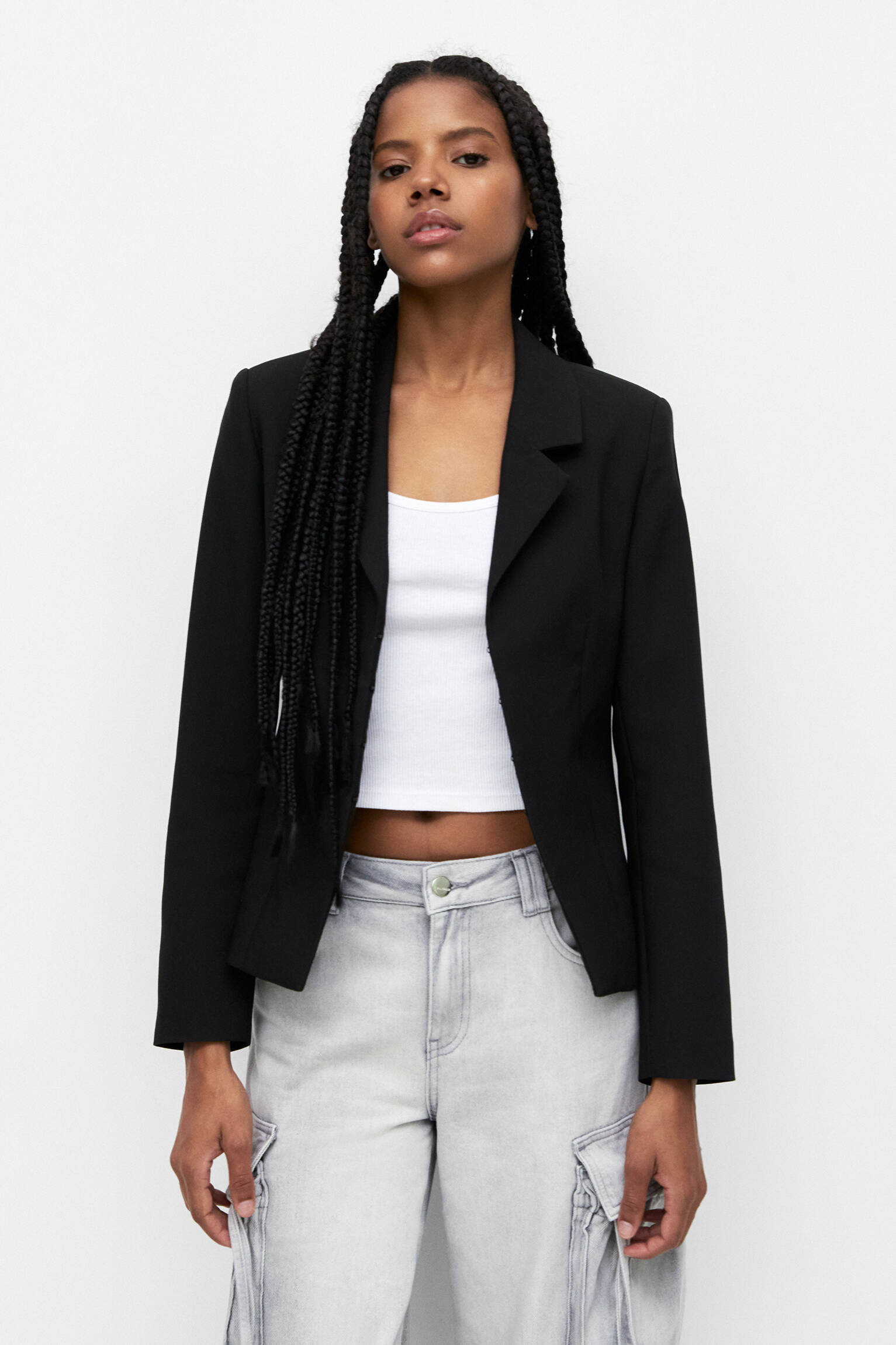 Blazer ajustado com fechos - Edição Limitada - Preto