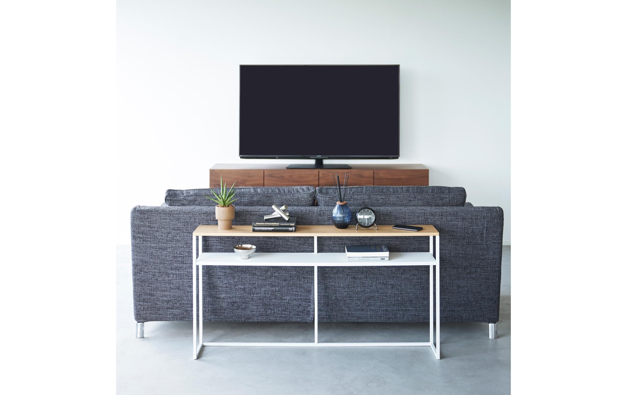 Konsolentisch TOWER 126 x 65 cm, Weiss<br>Konsolentisch mit Regal