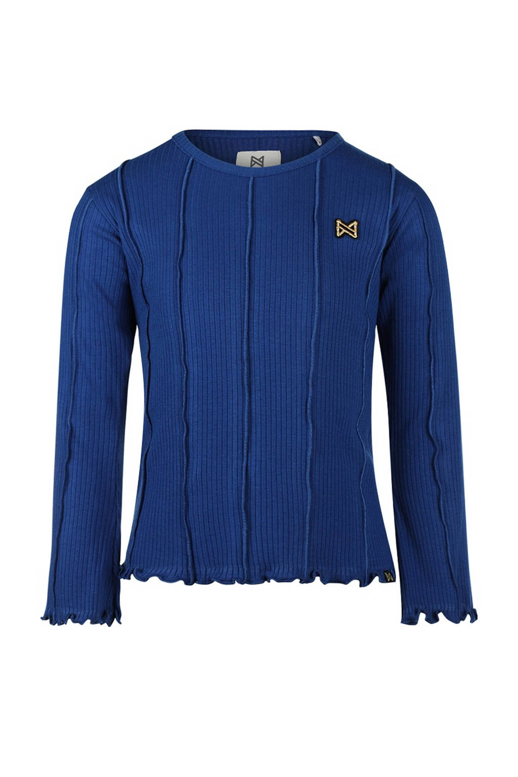 Koko Noko ribgebreide longsleeve kobalt blauw