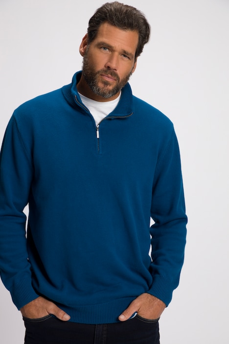 JP 1880 Stricktroyer, Stehkragen, Zipper, Langarm, bis 7 XL